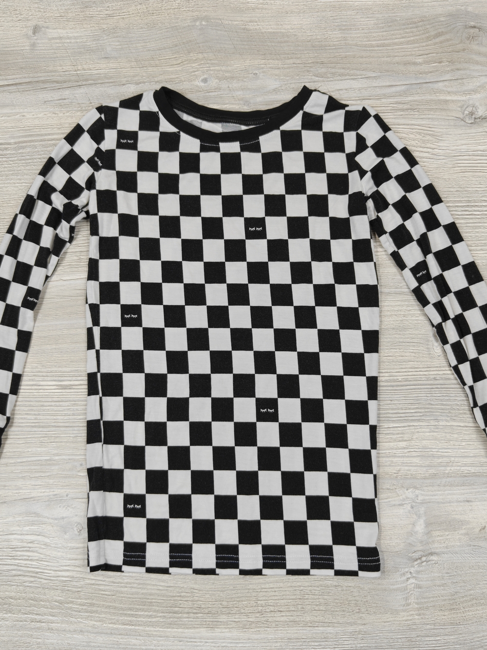 Little Sleepies Cool Checks Black White Pajama Top Size 7/8 Bamboo Soft